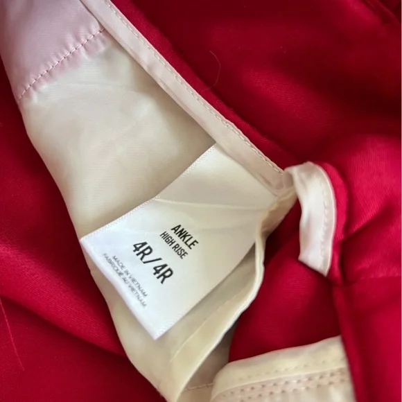 Express Paperbag Highrise Ankle Pants (4R) and Blazer (Small) Set Red - Picture 6 of 16